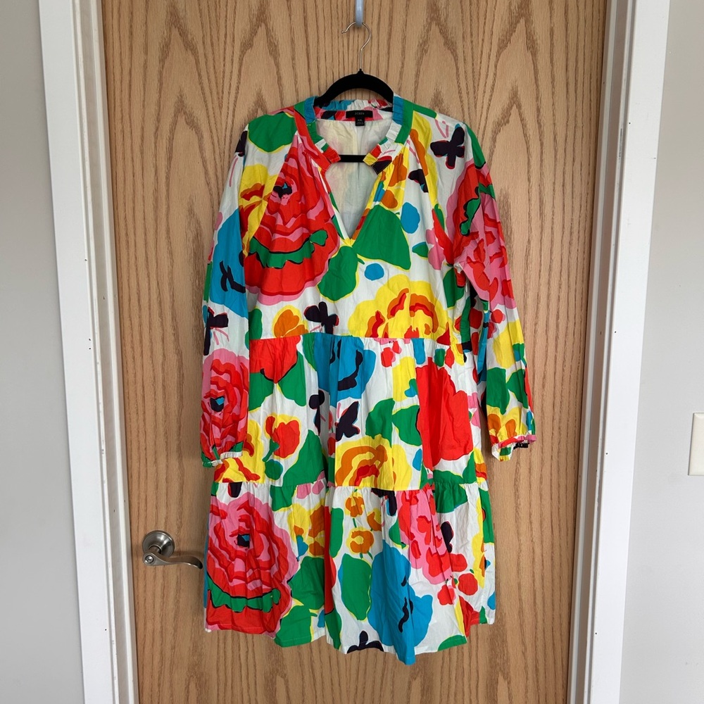J. Crew Ratti Floral Print Dress- Red, Yellow, Green, Blue